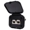 This Anderson Style (SB50 50A type) connector provides easy connection to solar panels and auxiliary batteries/appliances Snap fit cover provides protection from dust and moisture when not in use. Includes connectors. 
