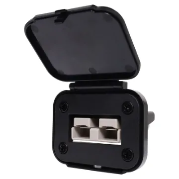 This Anderson Style (SB50 50A type) connector provides easy connection to solar panels and auxiliary batteries/appliances Snap fit cover provides protection from dust and moisture when not in use. Includes connectors. 