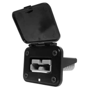 This Anderson Style (SB50 120A type) connector provides easy connection to solar panels and auxiliary batteries/appliances. Snap fit cover provides protection from dust and moisture when not in use. Includes connectors. 