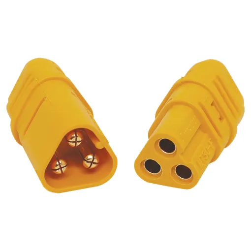 Ideal for use as battery connectors in high current draw applications such as RC LiPo batteries. Supplied as plug & socket pair. 30A rated @ 500V DC.