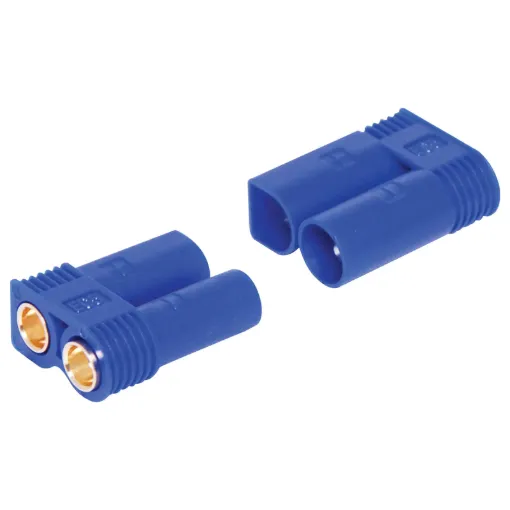 Ideal for use as battery connectors in high current draw applications such as RC LiPo batteries. Supplied as plug & socket pair with matching 5ppm gold plated terminals. 60A rated @ 600V DC.