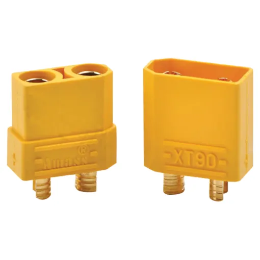 Ideal for use as battery connectors in high current draw applications such as RC LiPo batteries. Supplied as plug & socket pair. 90A rated @ 600V DC.
