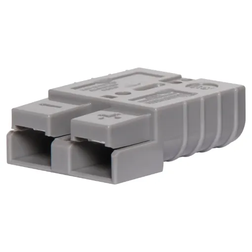 Similar to Anderson type connectors, these heavy duty DC plugs feature a reversible gender design (the same plug can be used as both male and female). 

NOTE: Not suitable for connecting or disconnecting circuits under load.