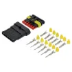 Great for automotive wiring - requires no special crimpers. Use a standard automotive crimper, pliers or solder terminate. 14A rated.