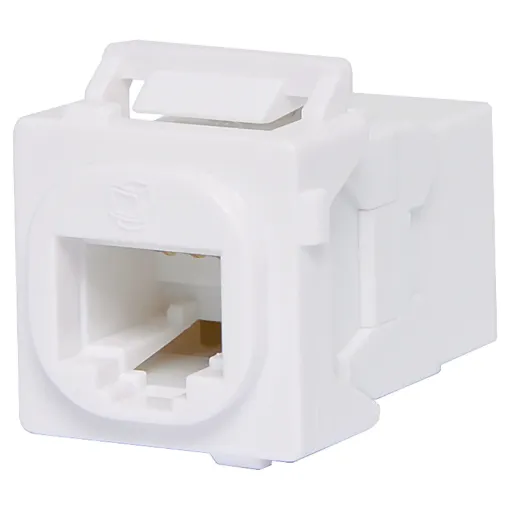 Cat6A ''back to back'' mechanism fro use with pre-terminated or off the shelf cables.  Wall jack will suit commonly used Clipsal data wall plates.