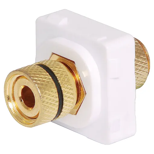 Double sided pluggable design for connection with pre-made leads.
Suits clipsal wallplates. Black.