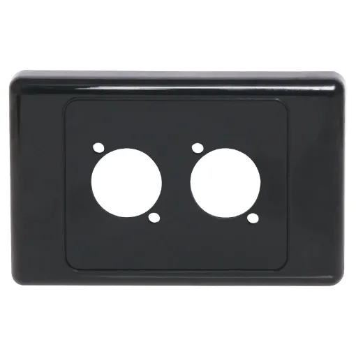 Suit any standard dimension "D" series XLR, HDMI, USB, RCA or RJ connectors. Mounting hole spacing 19W x 24Hmm.