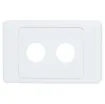 Dual gang wallplate with both clipsal and hpm covers to suit our S4030 to S4035 series of panel lamps.