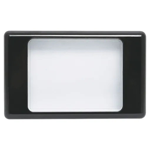 Made from clear plastic, this wallplate can be used in designs which need to have visible monitoring of relay operation, display screens or timers.