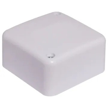 Plastic electrical junction wall box with multiple conduit entries.