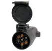 A user wireable 7 Pin round trailer plug. Connects to the trailer with a Large 7 Pin round trailer plug (P8086).
Suitable for use with W4222 7 core trailer cable.