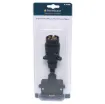 7 pin round to 7 pin flat trailer adapter.  Allows you to connect a trailer with a 7 pin flat connector to a vehicle with large round 7 pin connector.