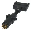 7 Pin Flat to Round Trailer Adapter. Allows you to connect a trailer with a 7 pin round connector to a vehicle with 7 pin flat connector.