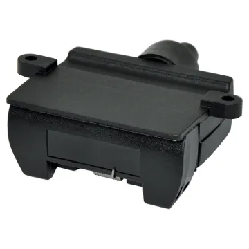 Replacement 7 pin flat trailer socket for chassis mounting to vehicle. Suitable for use with 7 core trailer cable (W 4222).