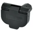 A vehicle mount round 7 pin trailer plug suitable for use with 7 core trailer cable (see W 4222 cable). Suits a 7 pin trailer plug. Flush surface mounting, add P8098 for chassis mounting.