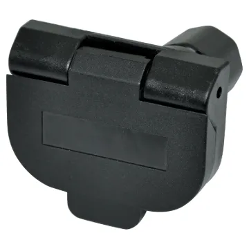 A vehicle mount round 7 pin trailer plug suitable for use with 7 core trailer cable (see W 4222 cable). Suits a 7 pin trailer plug. Flush surface mounting, add P8098 for chassis mounting.