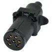 A replacement round 7 pin trailer plug suitable for use with 7 core trailer cable (see W 4222 cable). Suits a 7 pin trailer socket.
