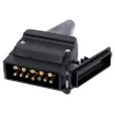 A 12 Pin flat trailer plug. Connects to a 12 pin flat trailer socket (P8097). Suitable for use with 12 core trailer cable.