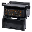 A 12 Pin flat trailer socket. Connects to a 12 pin flat trailer plug (P8096). Suitable for use with 12 core trailer cable.