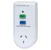 A handy in-line connection residual current detection switch which measures for electrical leakage.