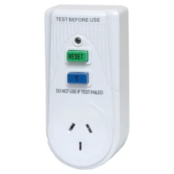 A handy in-line connection residual current detection switch which measures for electrical leakage.