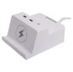 Ideal for the work bench, this 2 way power extension board features 2 x type A USB chargers and 20W USB type C PD charging output. Plus a 10W wireless charger holder to keep your phone charged up while you work.