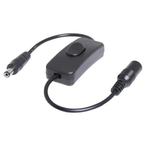A quick and easy way to switch plugpack powered devices on and off. Fitted with a 2.1mm plug and socket.