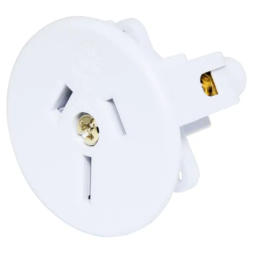 Suits panel thickness 1.0 to 3.0mm.  Mounting depth  26mm . White