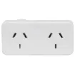 Slimline model.  Offset to allow access to power point On/Off switch. Maximise the flexibility of your powerpoint with this double adaptor.