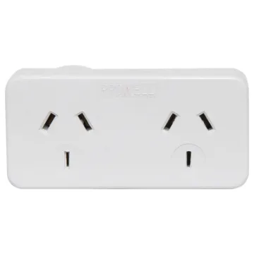 Slimline model.  Offset to allow access to power point On/Off switch. Maximise the flexibility of your powerpoint with this double adaptor.