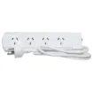 Features 10A overload circuit breaker and 0.9m lead.
