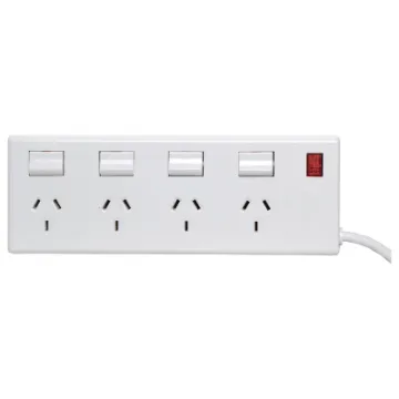 Features 10A overload circuit breaker and 1m lead.
Individually switched outlets.