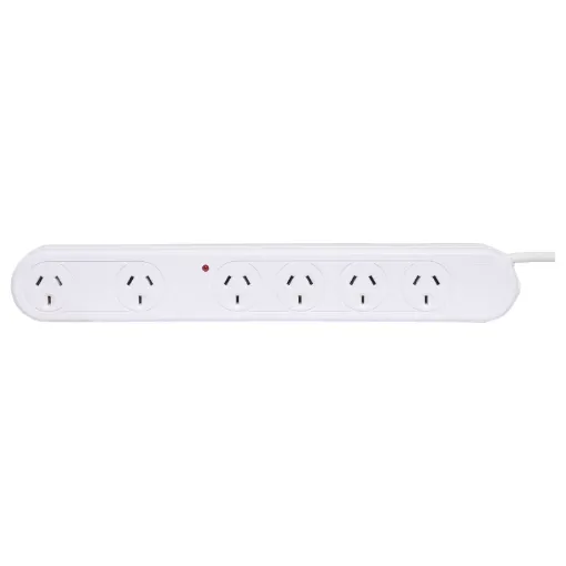 This 6 way surge protection power board will make a great addition to your home or office to provide more space for your devices and powered goods. With the added feature of surge protection you can maintain the right level of voltage of your devices. Also includes 2 wide spaced outlets for larger plugpacks. Includes surge and spike protection for