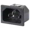 Rated at 10A @ 240V AC. Chassis mount snap-in.
Suits 1mm panel.

Rear connection pins are vertical