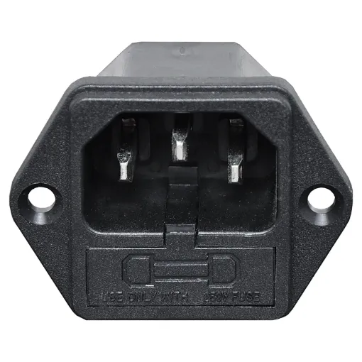 With Fuse Holder
Uses M205 type fuse, with space for a spare.
10A 240VAC