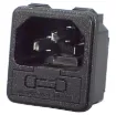 Snap-in chassis mount. 
Uses M205 type fuse, with space for a spare.
10A 240VAC