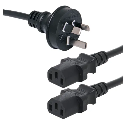 240V 10A Mains lead with dual IEC female connectors. 

2m length. 

Suitable for powering multiple devices from a single power socket.