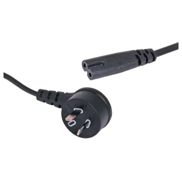 IEC C7 Female figure 8 to 2 Pin right angle mains plug. 2m. Energy authority approved