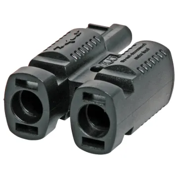 Dual line plug adaptor designed for use when daisychaining solar panels together.

Water & dust proof - IP67 rated. Commonly used on photovoltaic solar panel arrays. Fully sealed design is suitable for use in exposed installations. 

T 1750 installati