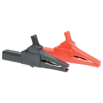 This Banana Plug Crocodile Clips Pair comes with both a red crocodile clip and a black crocodile clip. Simply plug in banana plug probe to make it a crocodile clip connection.