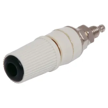 With 4mm Banana Socket and Crosshole, 24A @ 30V AC - 60V dc.
Protrusion from mounting surface 25mm, Mounting Hole 7mm &Oslash.