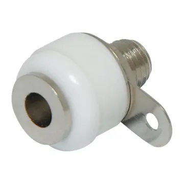White. Rated at 10A @ 125V AC.
Can be mounted non-insulated (6mm Ø hole required) or insulated 8mm Ø hole.