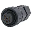 Waterproof IP66 rated 6 Pin male line connector for installations outdoors or in areas prone to moisture build up. 5A rated.

Cable entry sizes 3.5 - 5.3mm
