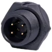 Waterproof IP67 rated 4 Pin male chassis connector for installations outdoors or in areas prone to moisture build up. 5A rated.