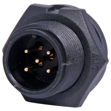 Waterproof IP67 rated 5 Pin female line connector for installations outdoors or in areas prone to moisture build up. 5A rated.
