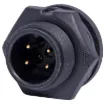 Waterproof IP67 rated 4 Pin male PCB connector for installations outdoors or in areas prone to moisture build up. 5A rated.