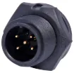 Waterproof IP67 rated 5 Pin male PCB connector for installations outdoors or in areas prone to moisture build up. 5A rated.