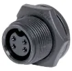 Waterproof IP67 rated 4 Pin female chassis connector for installations outdoors or in areas prone to moisture build up. 5A rated.