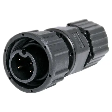 Waterproof IP67 rated 4 Pin male line connector for installations outdoors or in areas prone to moisture build up. 5A rated.

Cable entry sizes 3.5 - 5.3mm