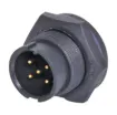 Waterproof IP67 rated 5 Pin Male Solder cup chassis connector for installations outdoors or in areas prone to moisture build up. Lock Type mating ring. 5A rated.